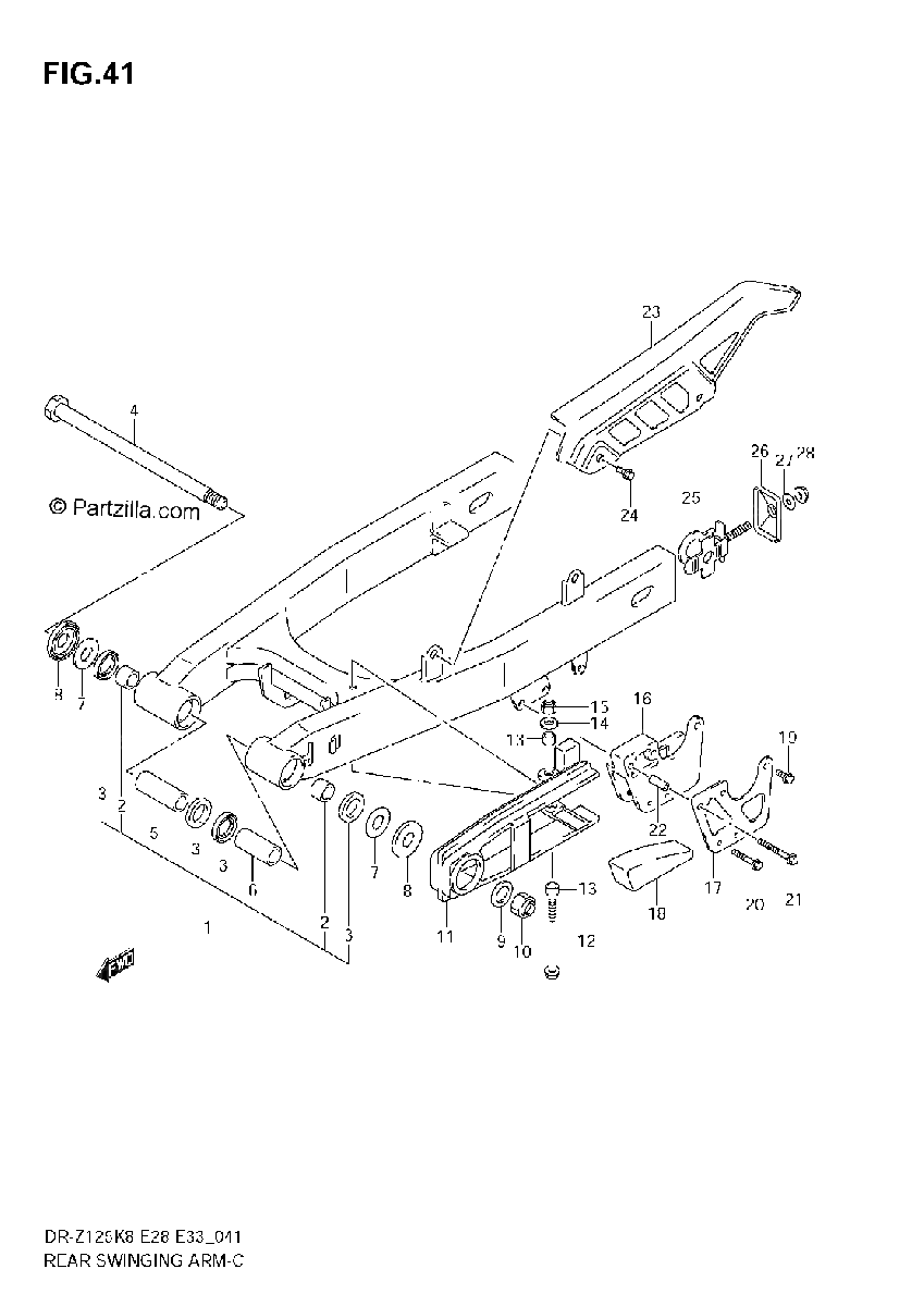 Diagrama de REAR SWINGING ARM