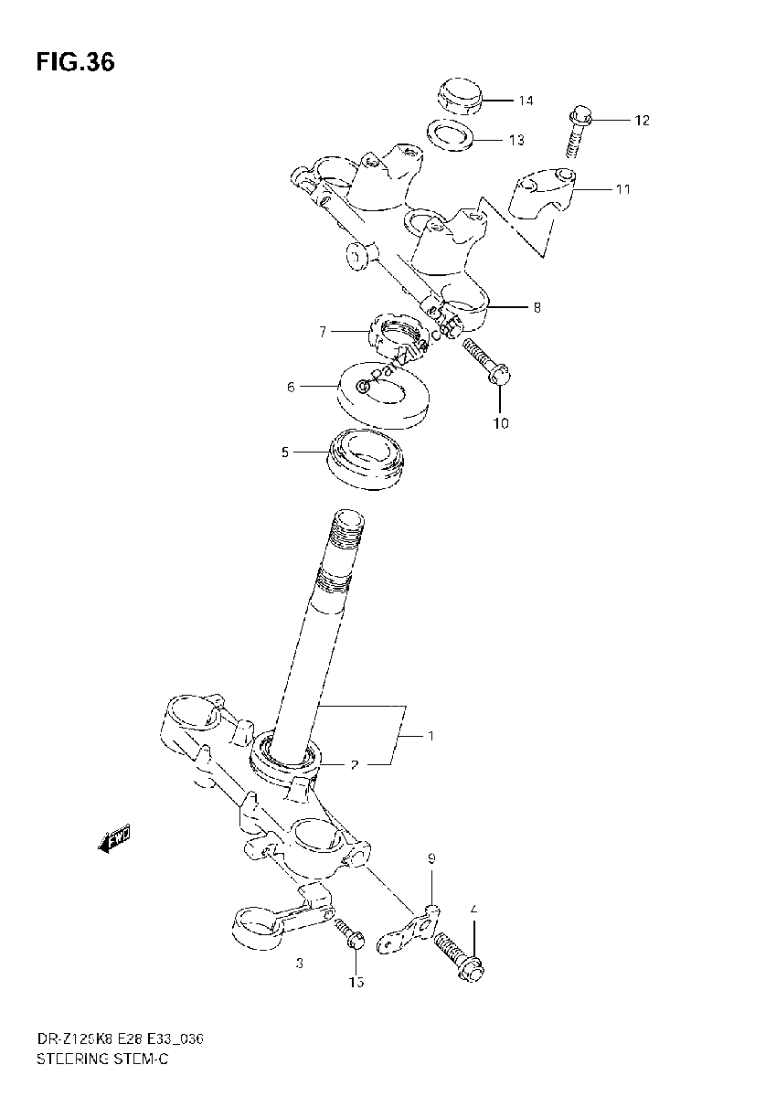 Diagrama de STEERING STEM E28