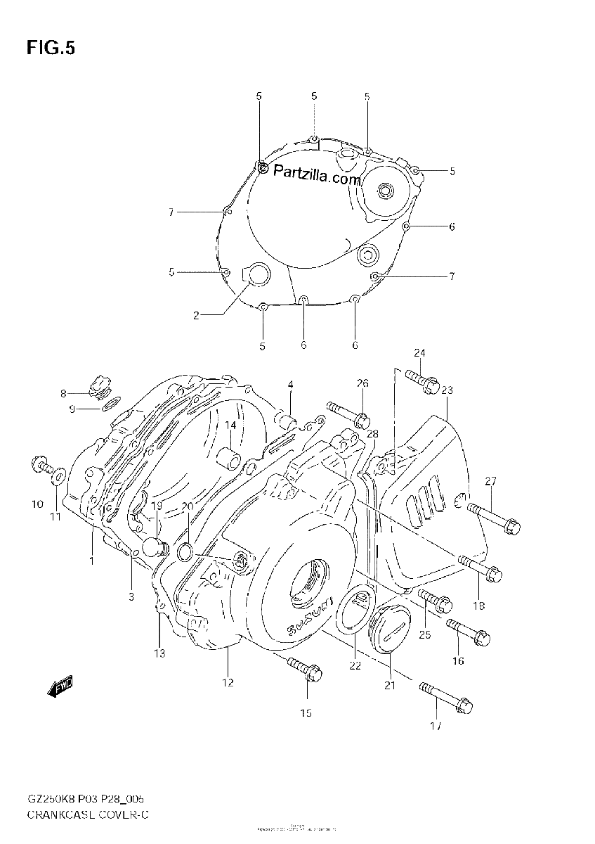 Diagrama de CRANKCASE COVER