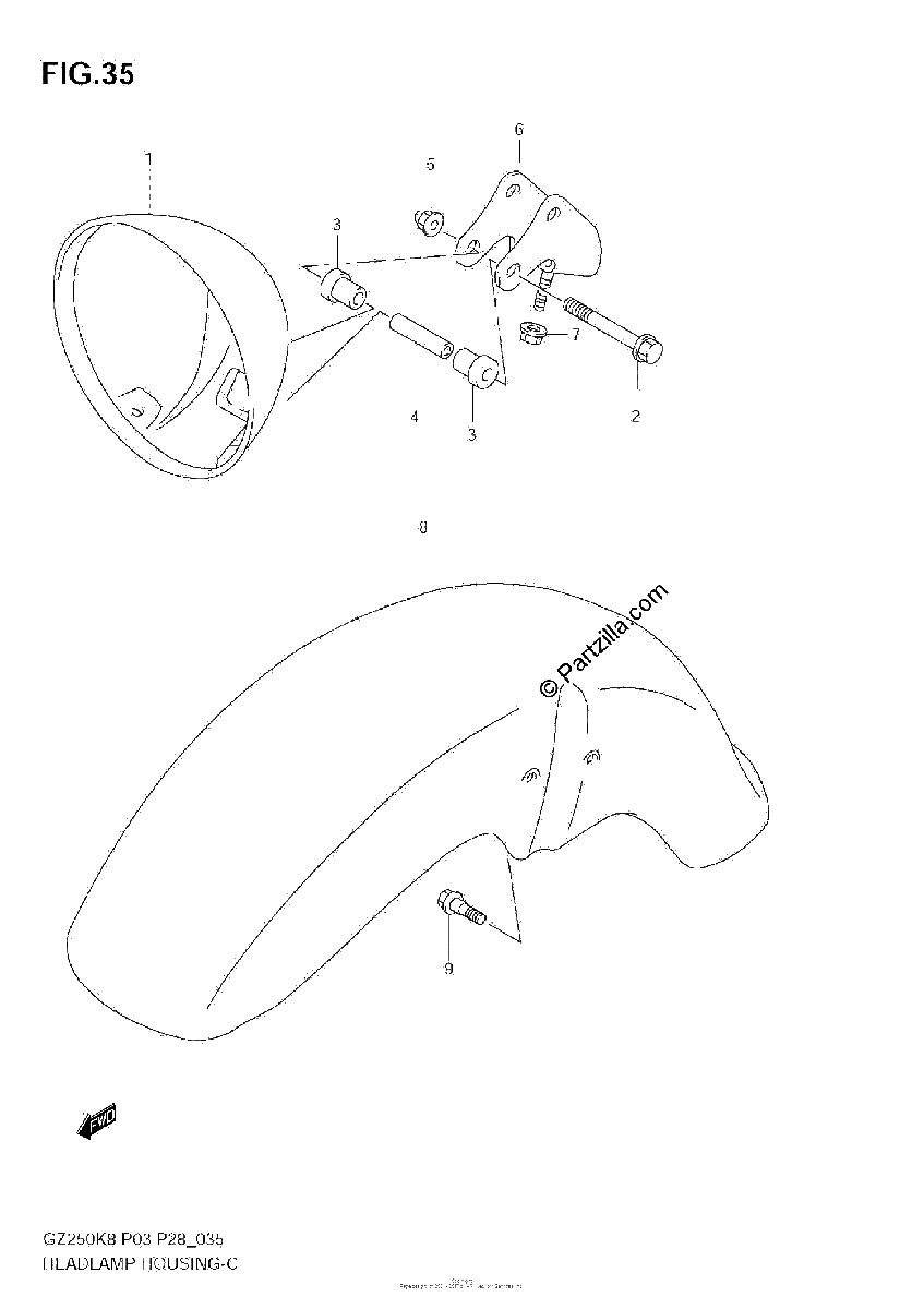 Diagrama de HEADLAMP HOUSING