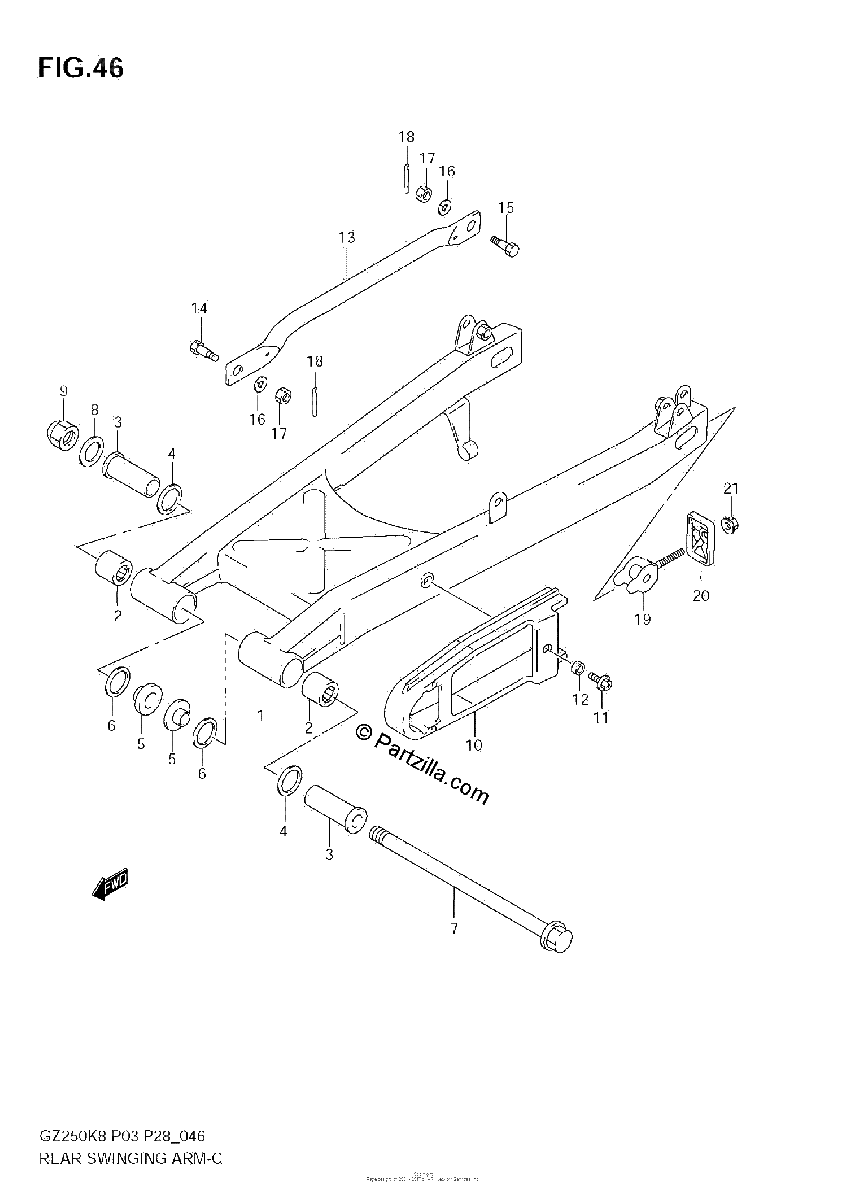 Diagrama de REAR SWINGING ARM
