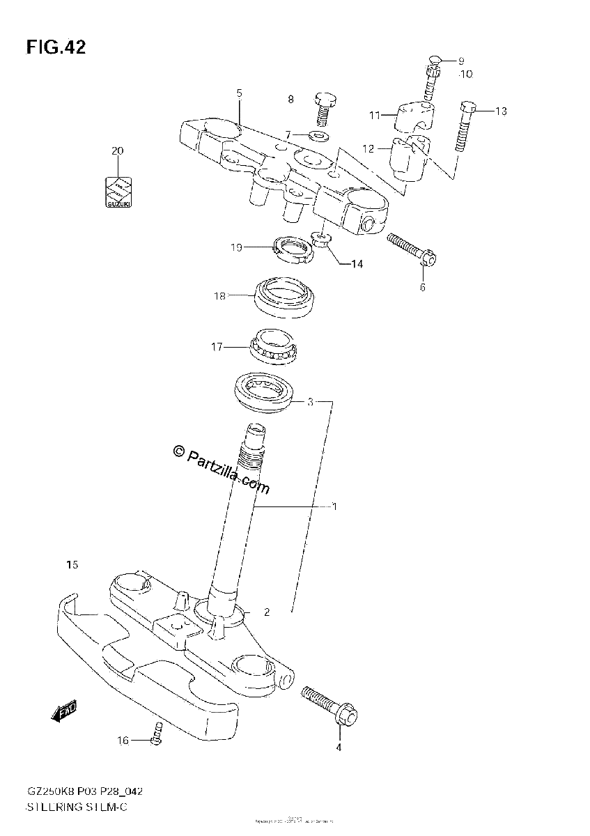 Diagrama de STEERING STEM
