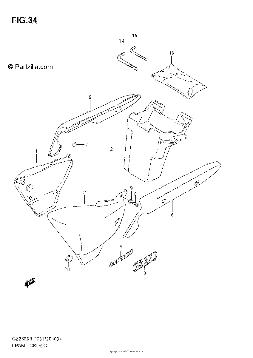 Diagrama de FRAME COVER MODEL K8 K9