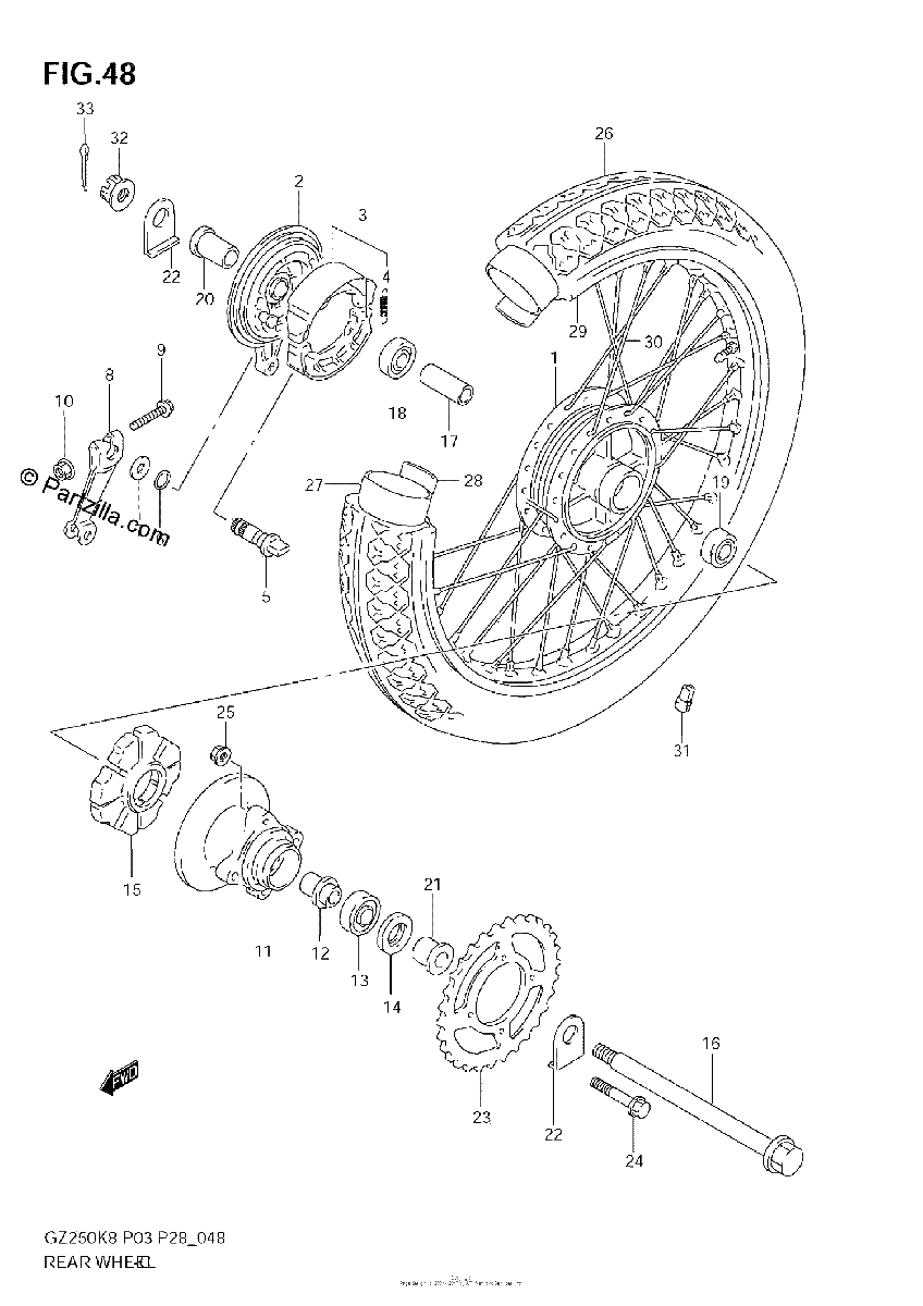 Diagrama de REAR WHEEL