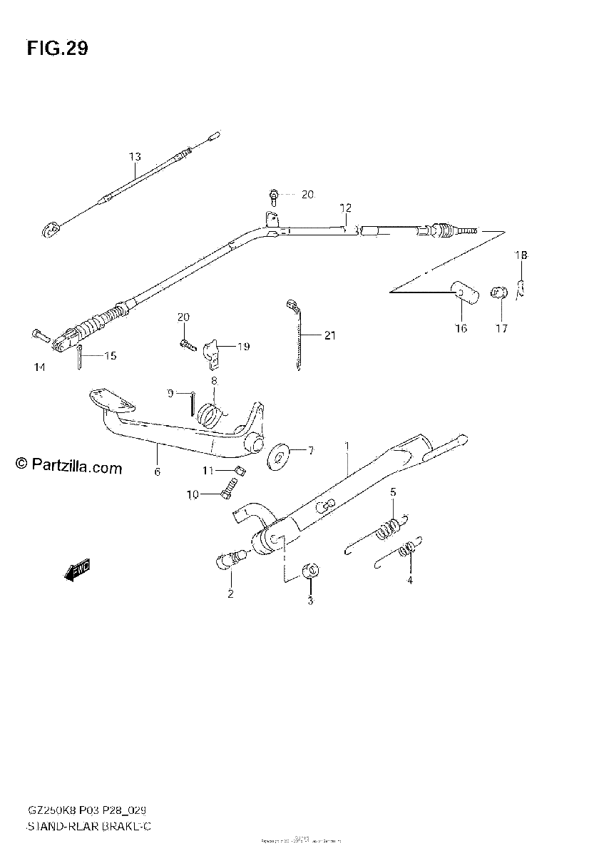 Diagrama de STAND REAR BRAKE