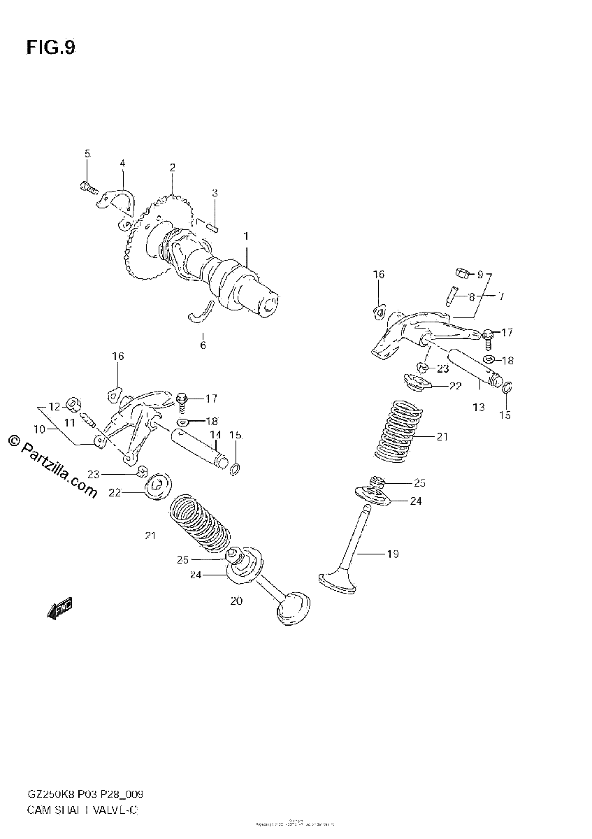 Diagrama de CAM SHAFT VALVE