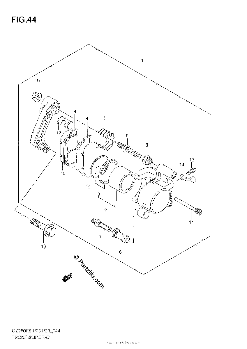 Diagrama de FRONT CALIPER