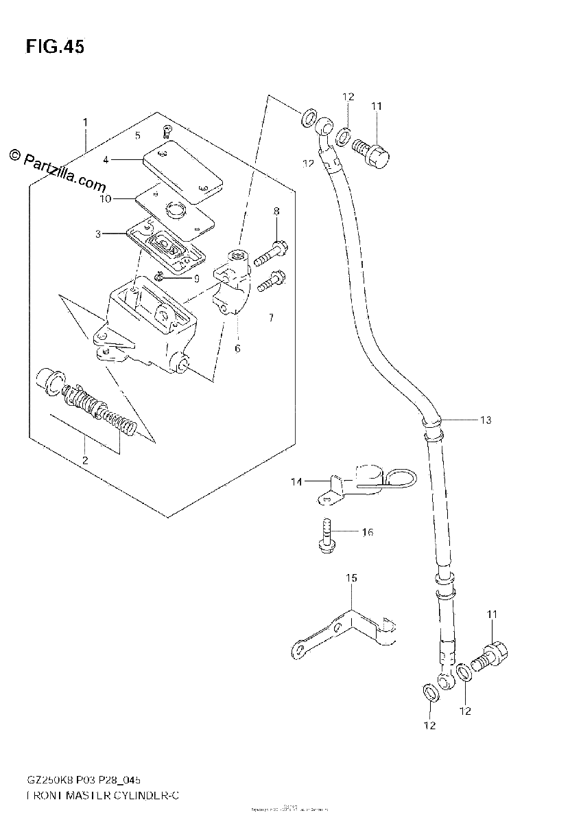 Diagrama de FRONT MASTER CYLINDER