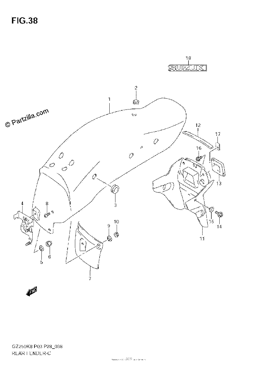 Diagrama de REAR FENDER