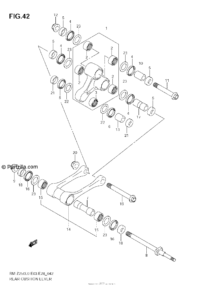 Diagrama de REAR CUSHION LEVER