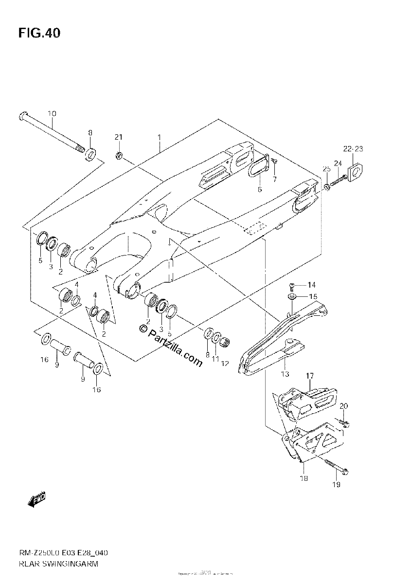Diagrama de REAR SWINGING ARM
