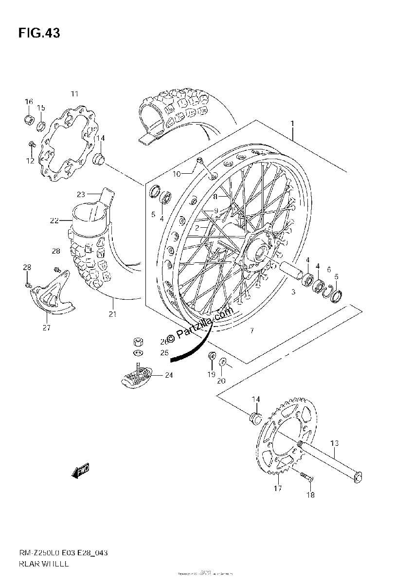 Diagrama de REAR WHEEL