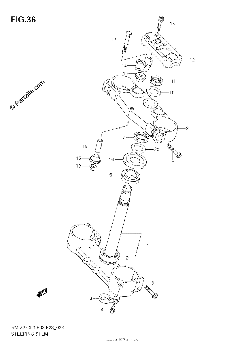 Diagrama de STEERING STEM
