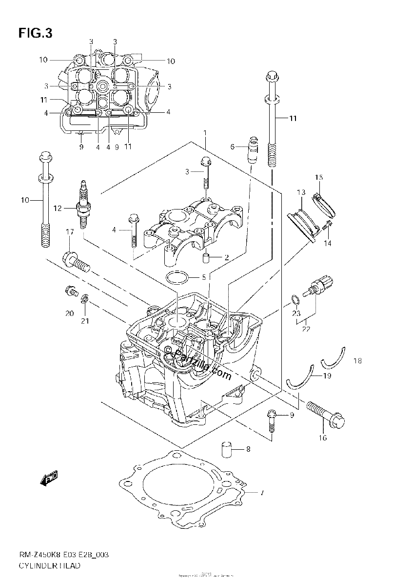 Diagrama de CYLINDER HEAD