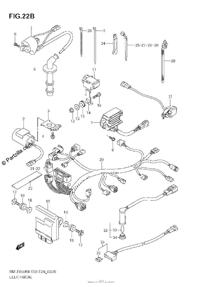 Diagrama de ELECTRICAL RM Z450 L1