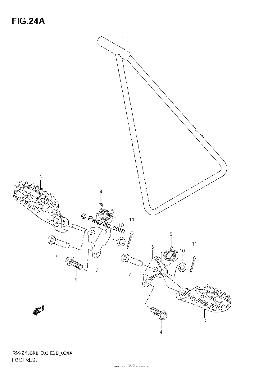 Diagrama de FOOTREST RM Z450 L1