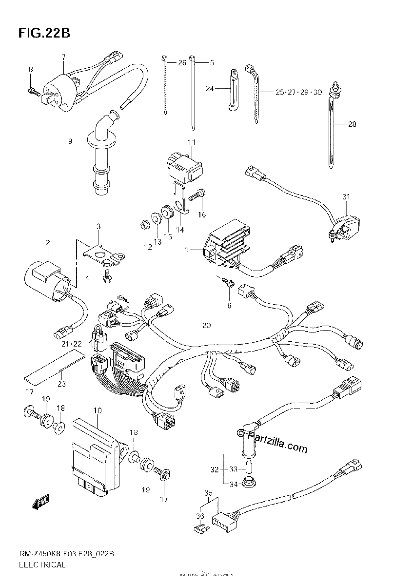 Diagrama de ELECTRICAL RM Z450 L1