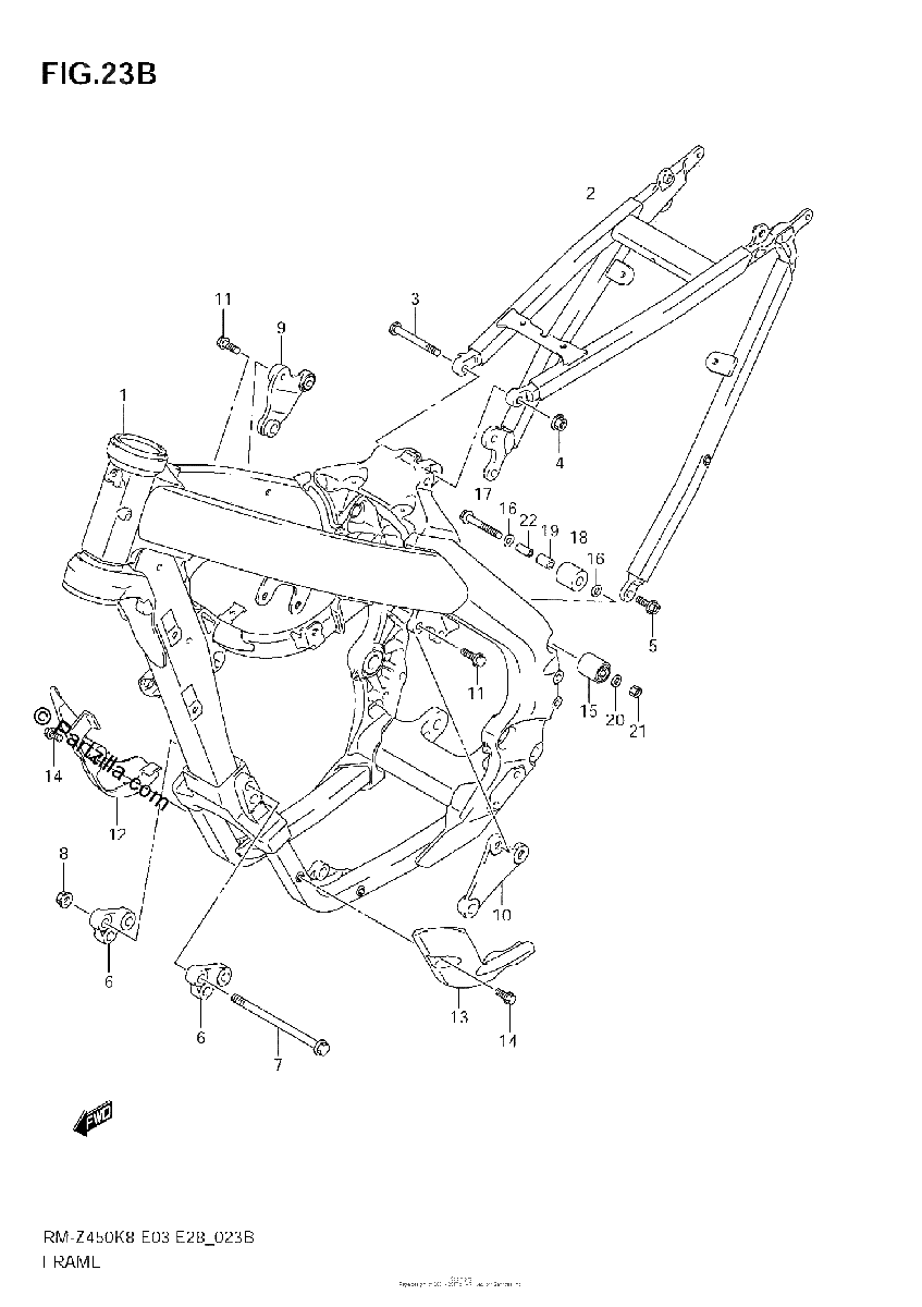 Diagrama de FRAME RM Z450 L1