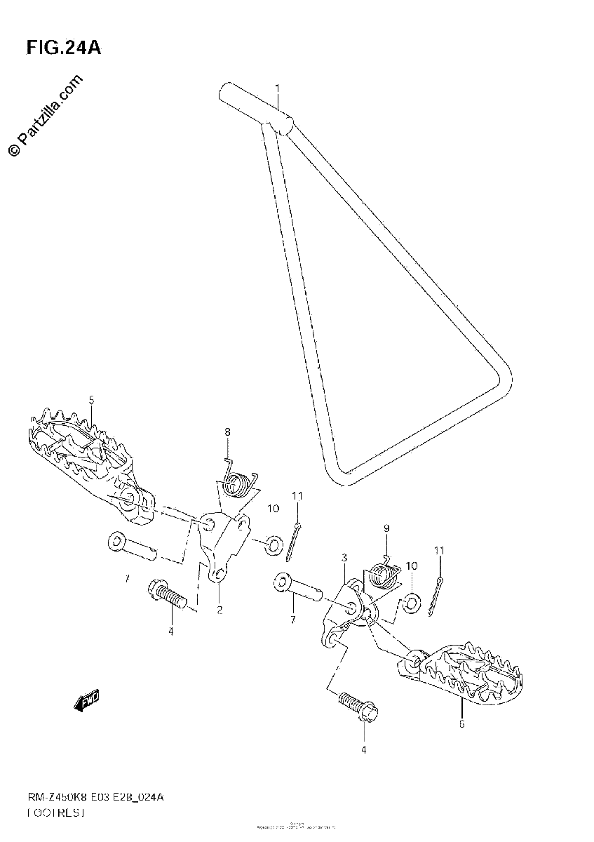 Diagrama de FOOTREST RM Z450 L1