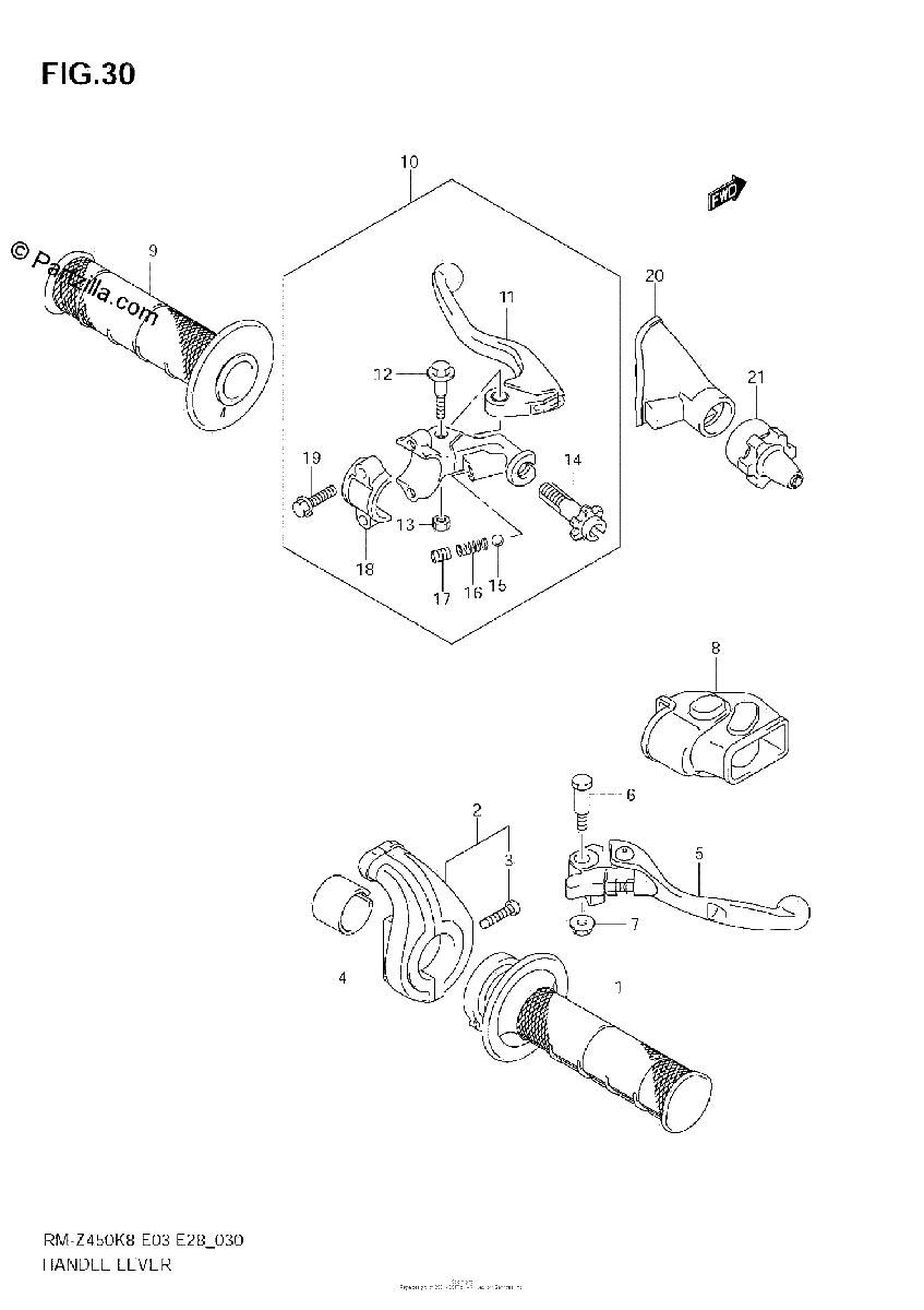 Diagrama de HANDLE LEVER