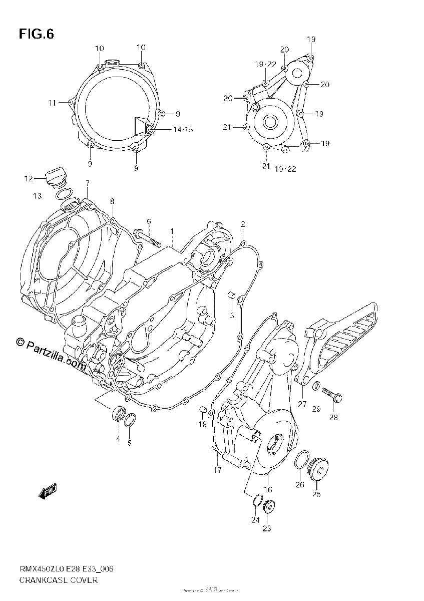Diagrama de CRANKCASE COVER