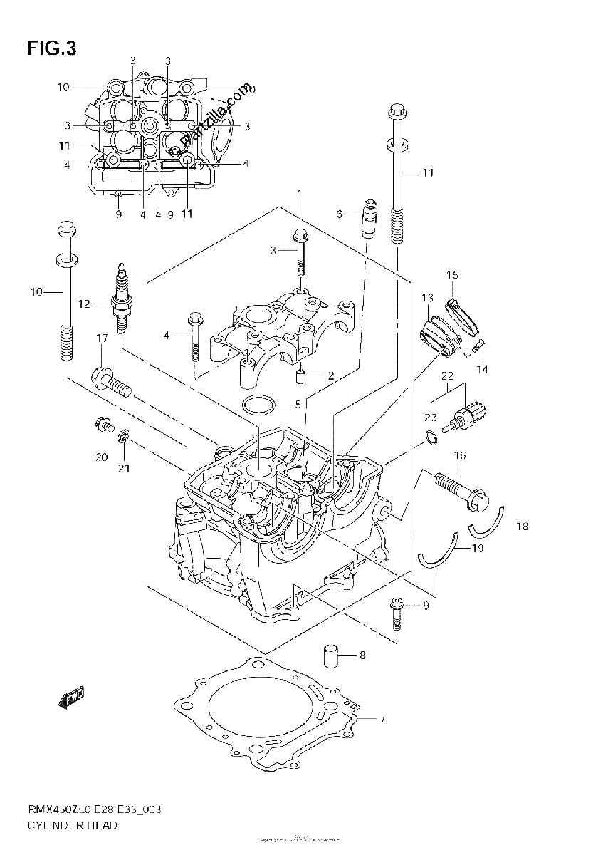 Diagrama de CYLINDER HEAD