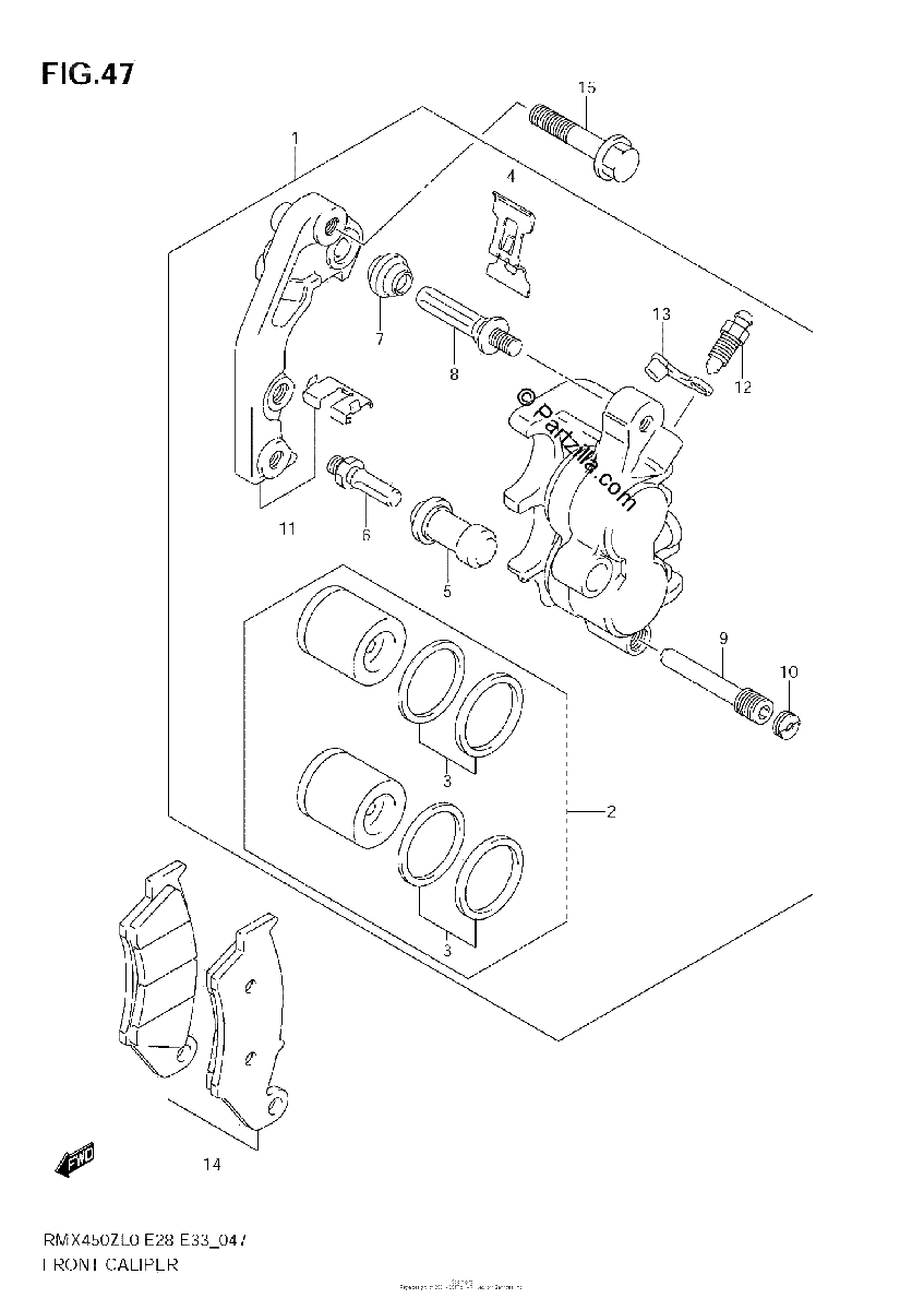 Diagrama de FRONT CALIPER