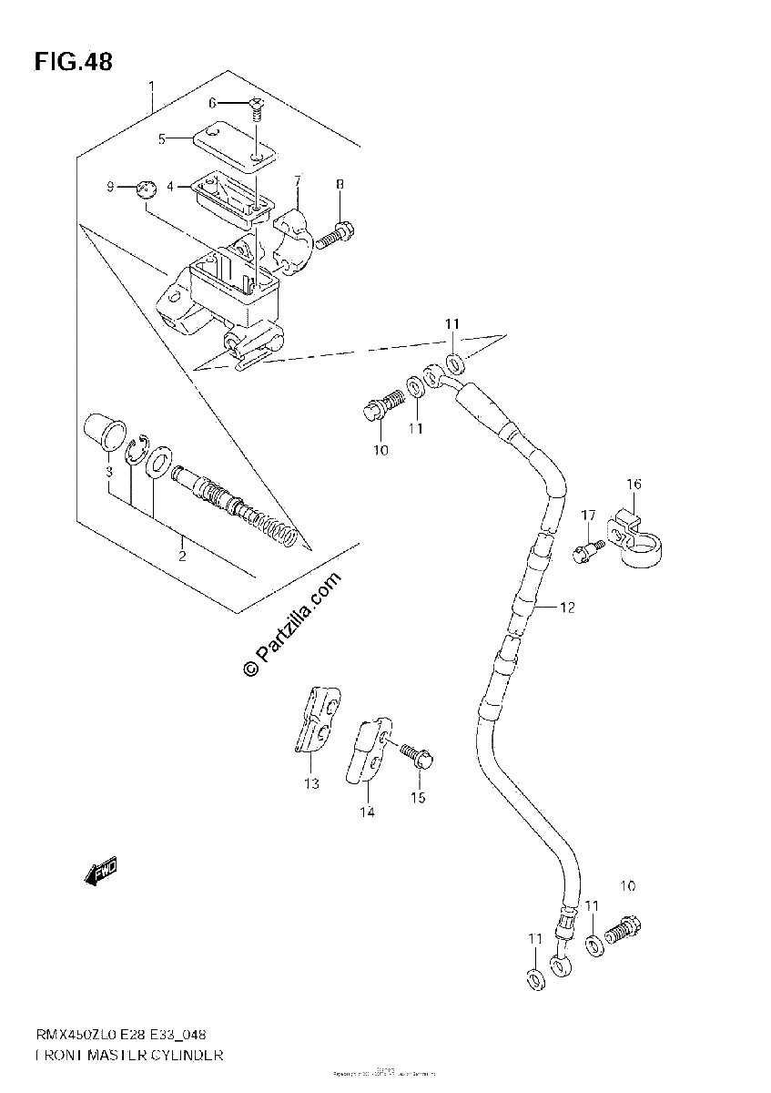 Diagrama de FRONT MASTER CYLINDER
