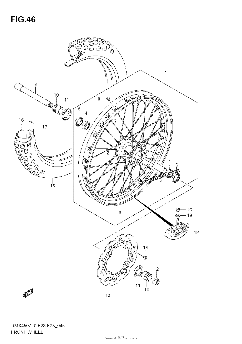Diagrama de FRONT WHEEL