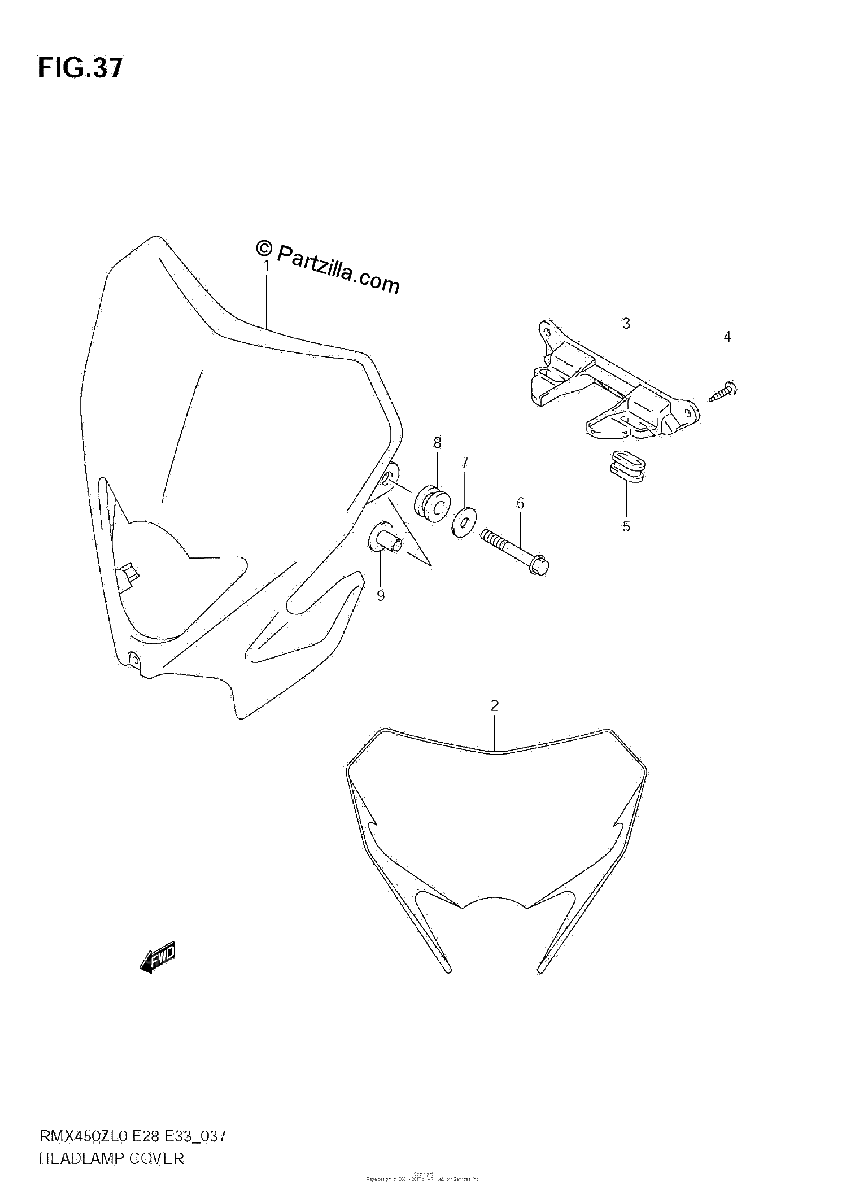 Diagrama de HEADLAMP COVER