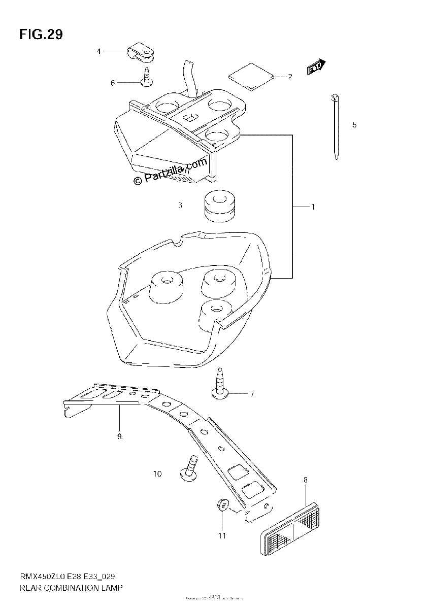 Diagrama de REAR COMBINATION LAMP E28