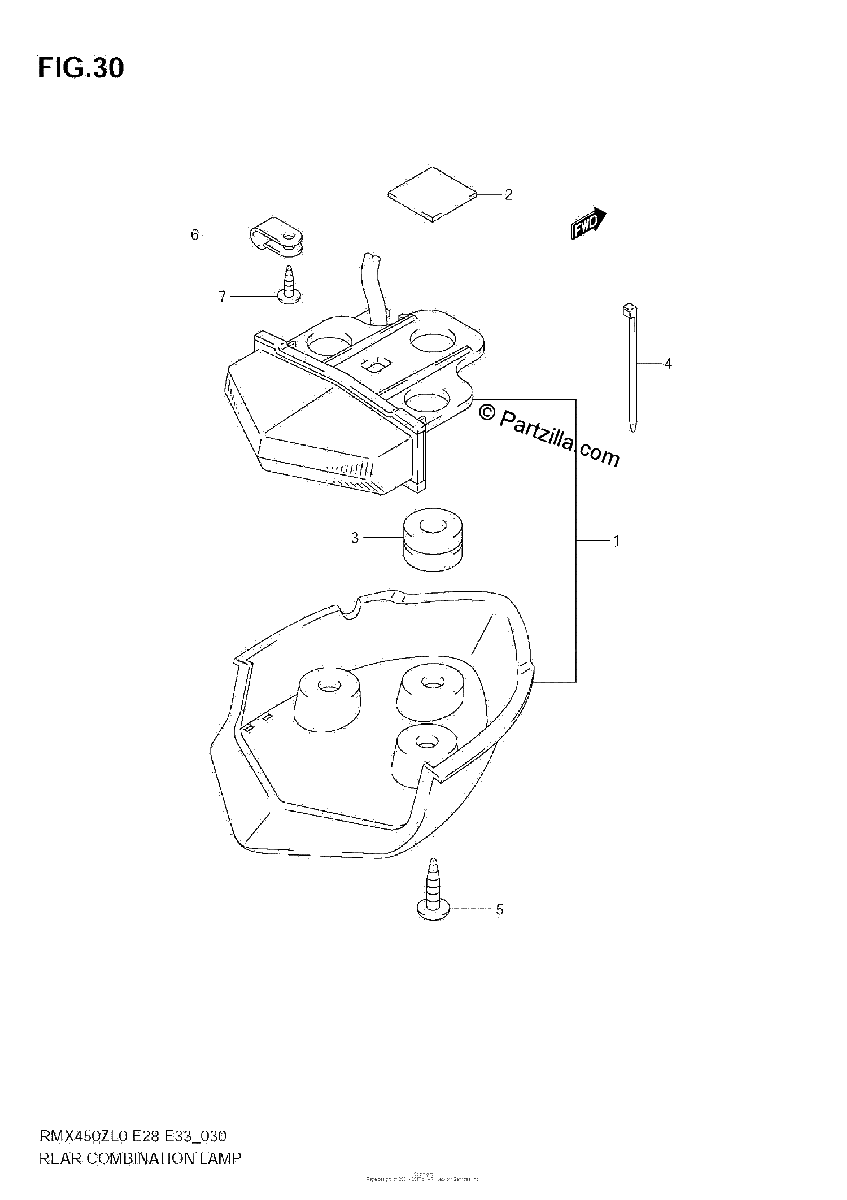 Diagrama de REAR COMBINATION LAMP E33