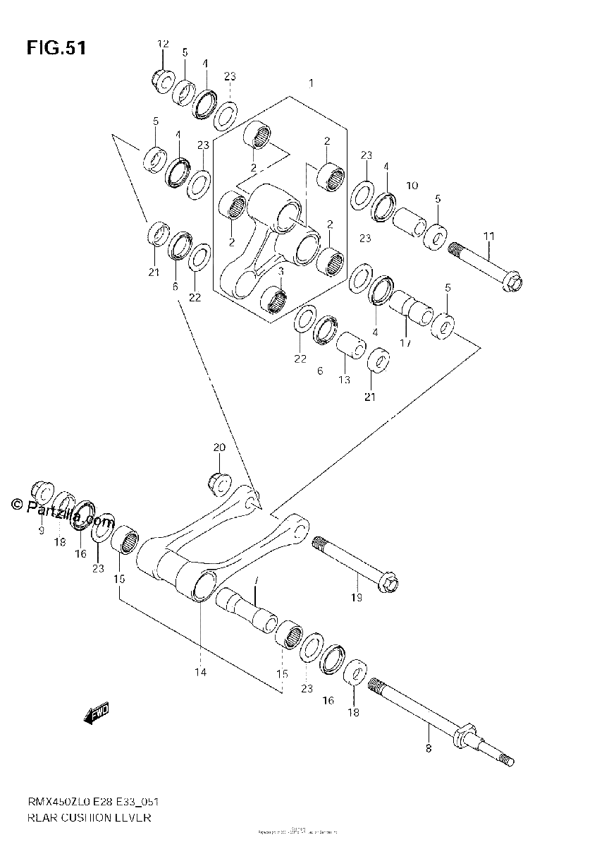Diagrama de REAR CUSHION LEVER
