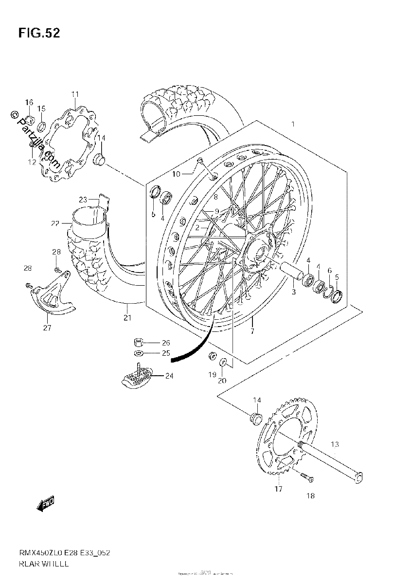 Diagrama de REAR WHEEL