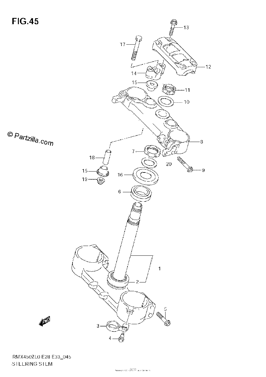 Diagrama de STEERING STEM