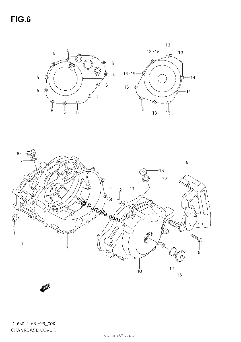 Diagrama de CRANKCASE COVER