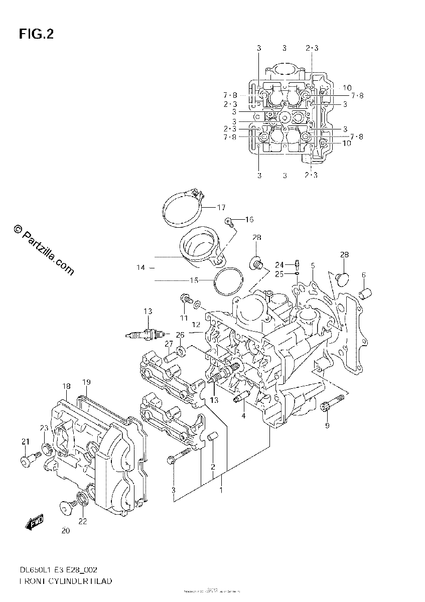 Diagrama de FRONT CYLINDER HEAD