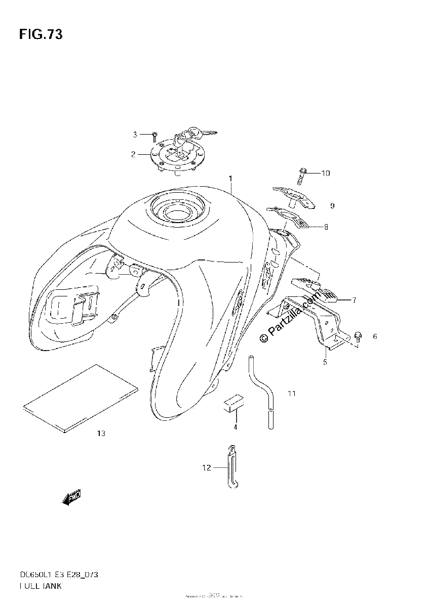 Diagrama de FUEL TANK DL650A L1 E28