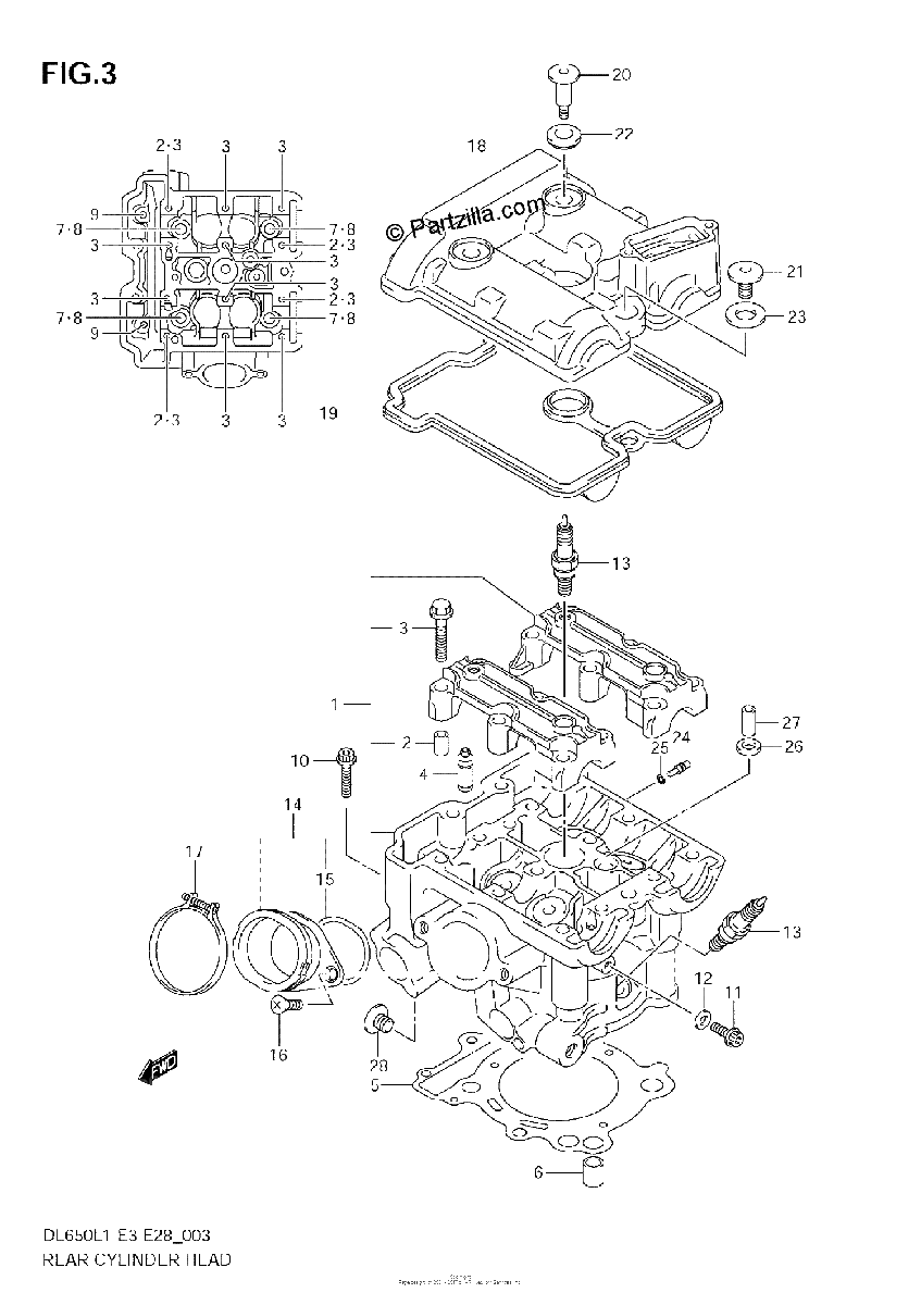 Diagrama de REAR CYLINDER HEAD