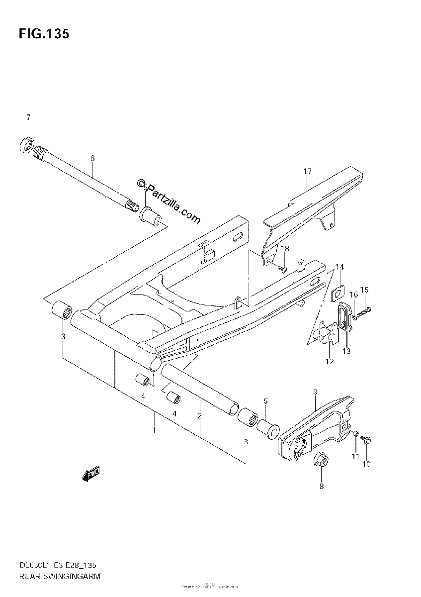 Diagrama de REAR SWINGING ARM