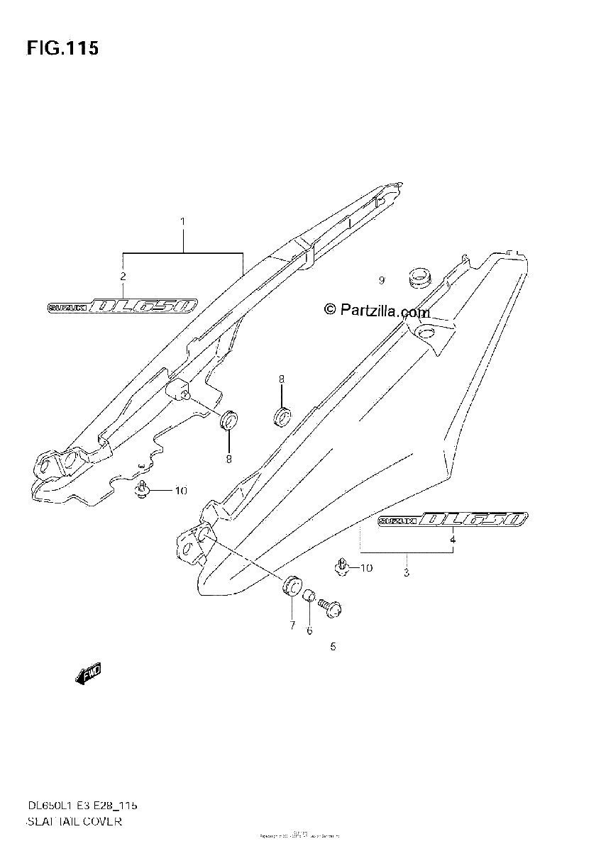 Diagrama de SEAT TAIL COVER