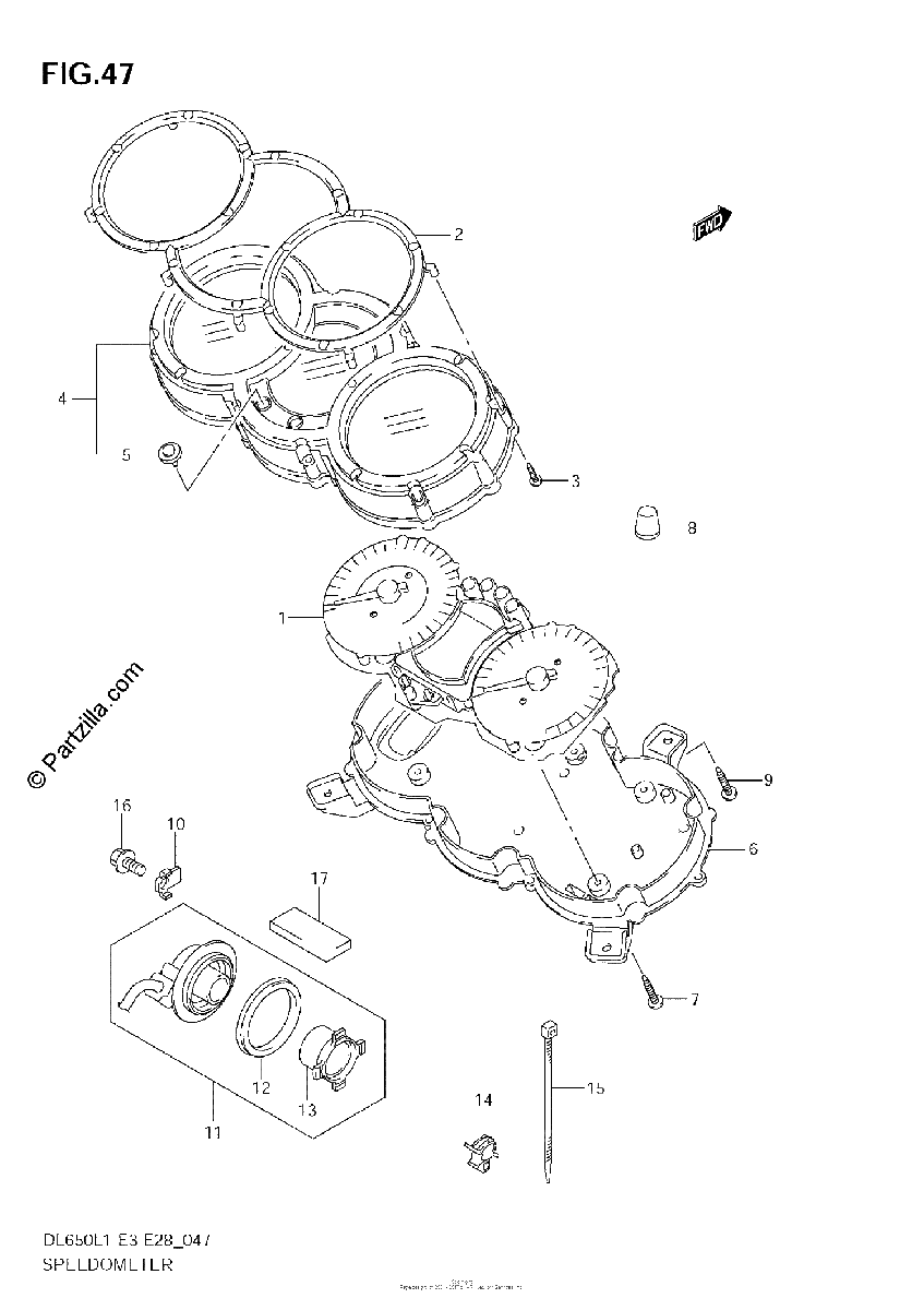 Diagrama de SPEEDOMETER DL650A L1 E3