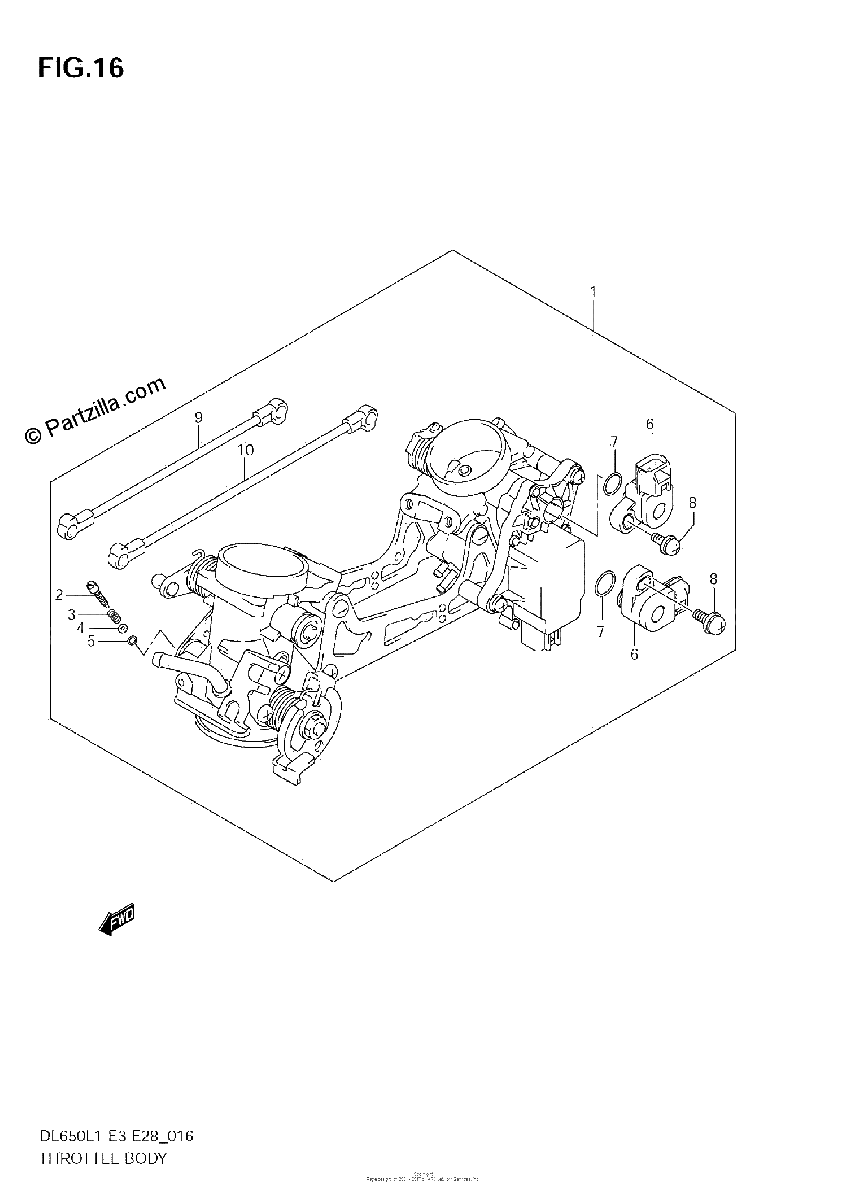 Diagrama de THROTTLE BODY DL650A L1 E33