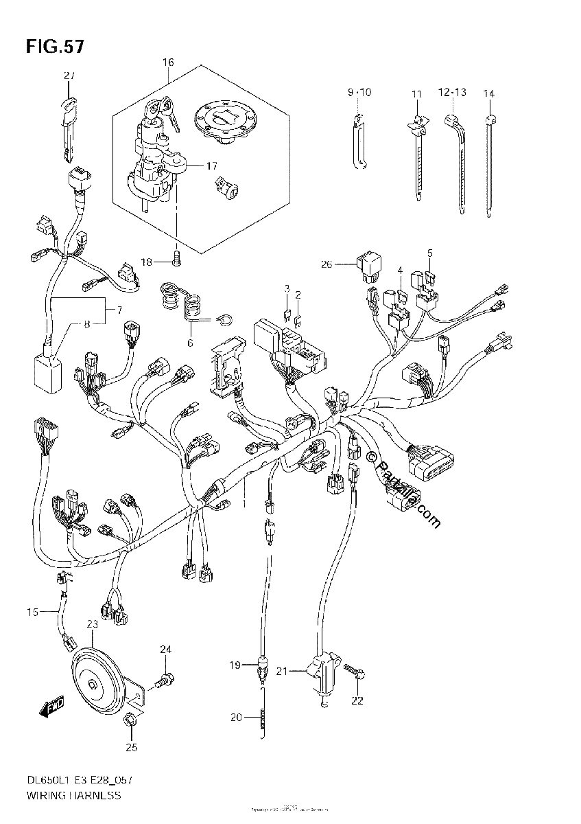 Diagrama de WIRING HARNESS DL650A L1 E28