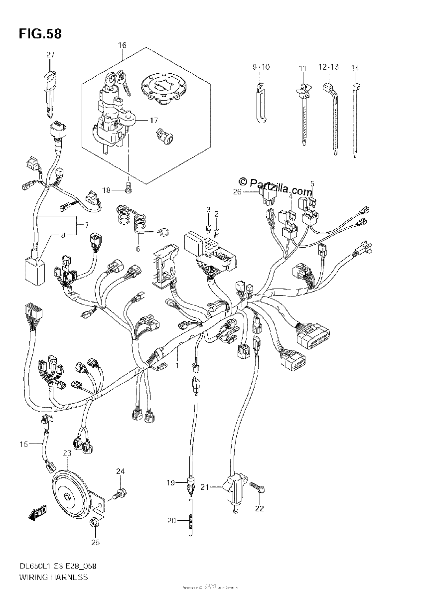 Diagrama de WIRING HARNESS DL650A L1 E33