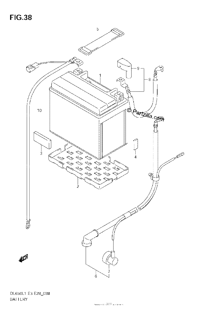 Diagrama de BATTERY DL650 L1 E28