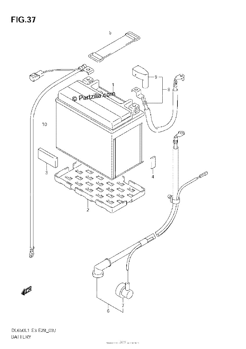 Diagrama de BATTERY DL650 L1 E3
