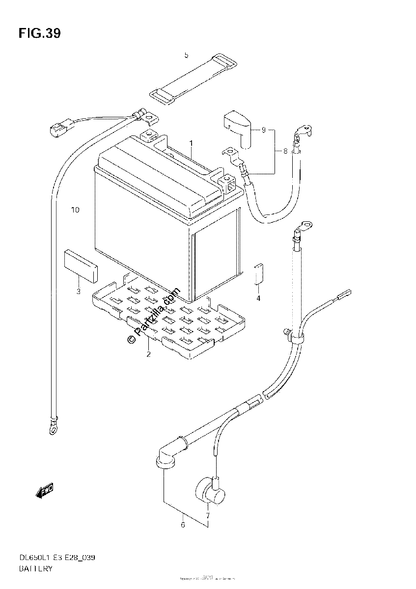 Diagrama de BATTERY DL650 L1 E33