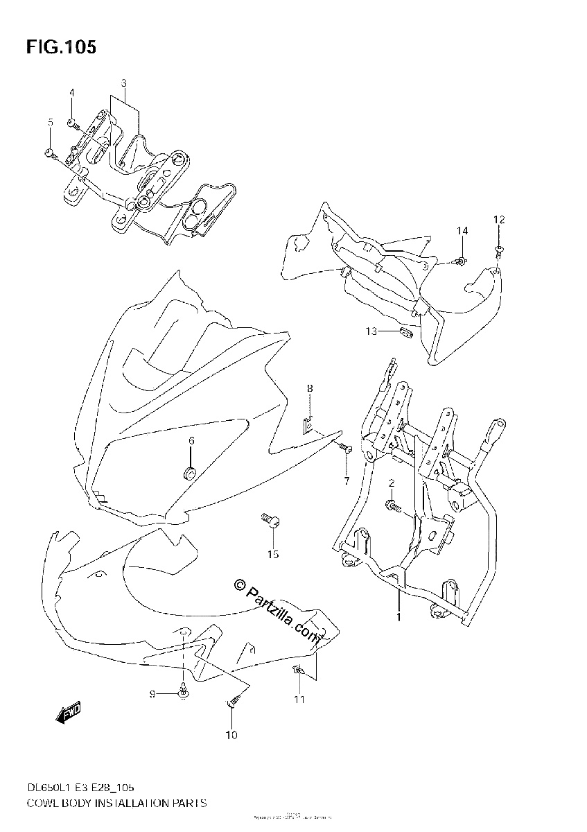 Diagrama de COWL BODY INSTALLATION PARTS