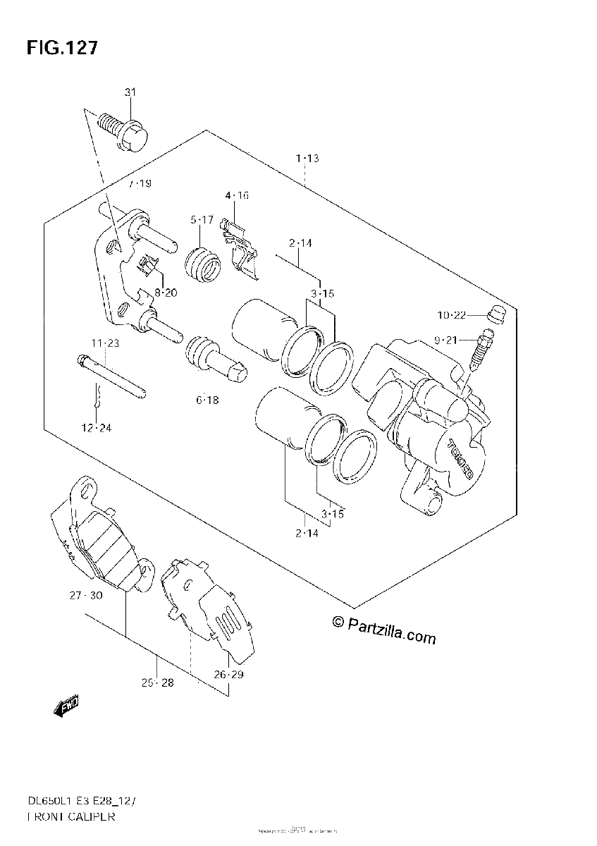 Diagrama de FRONT CALIPER